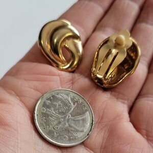 Elegant Gold Tone Clip-On Earrings